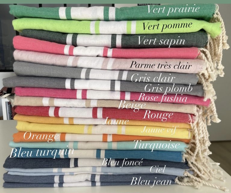 Serviette de plage/bain personnalisée avec prénom (fouta) — vue alternative