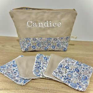 Trousse à lingettes bébé personnalisée avec prénom brodé