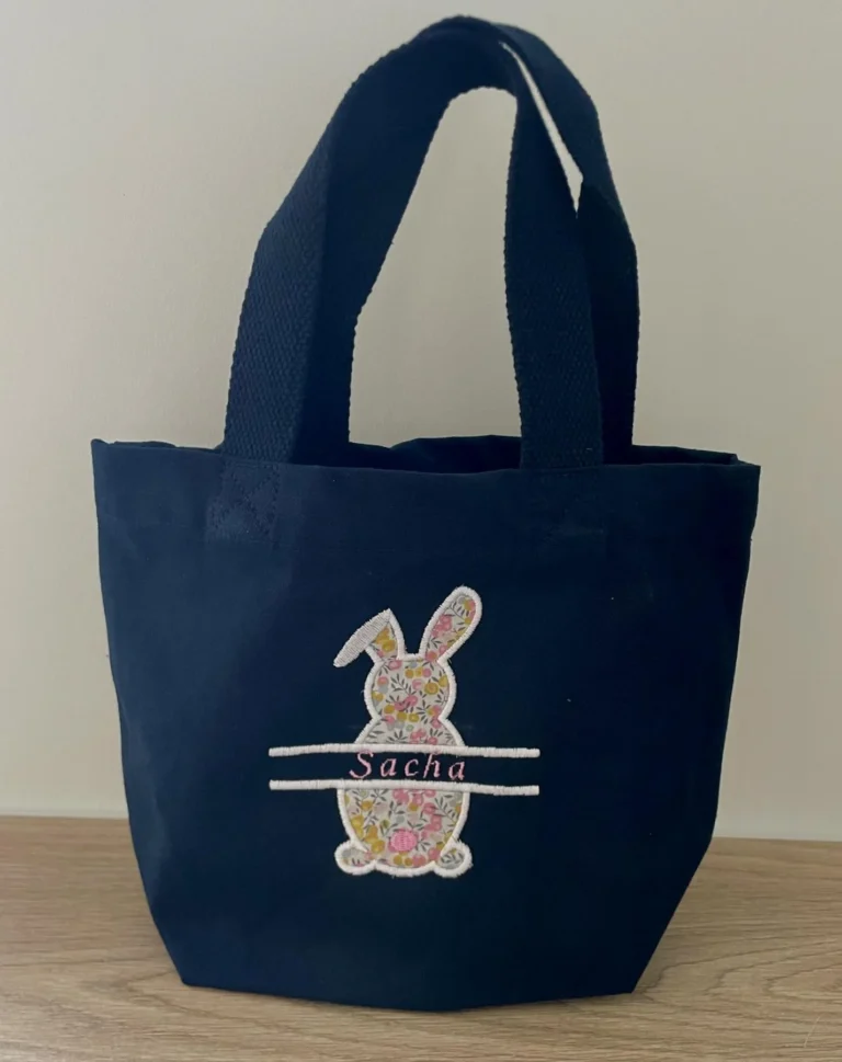Sac de Pâques lapin personnalisé au prénom