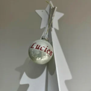 Boule de Noël en verre personnalisée avec prénom