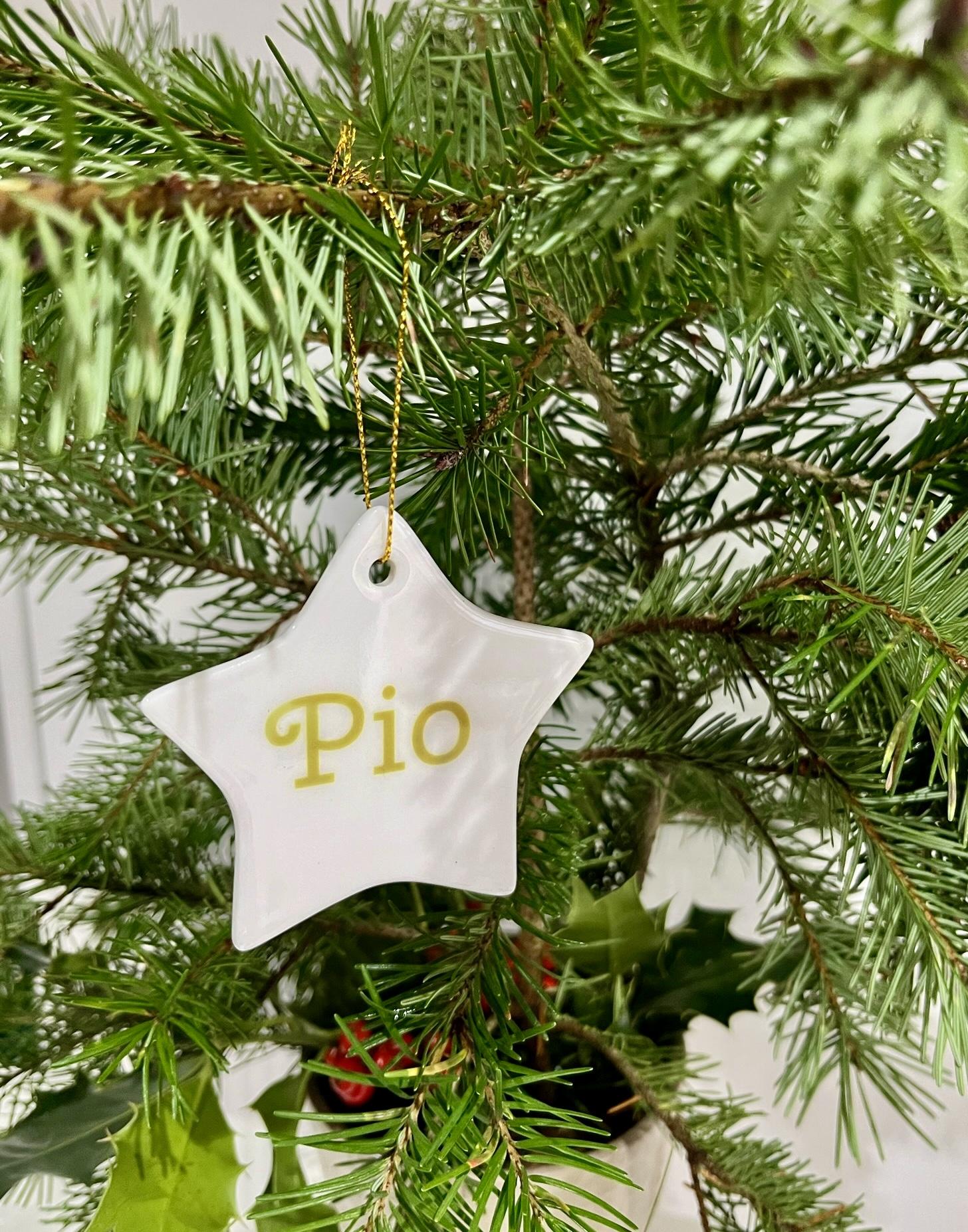 étoile de Noël céramique personnalisée prénom sapin