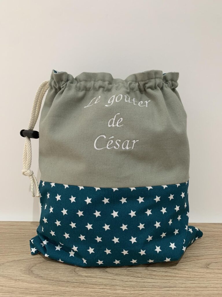 Sac à goûter personnalisé avec pochon en coton