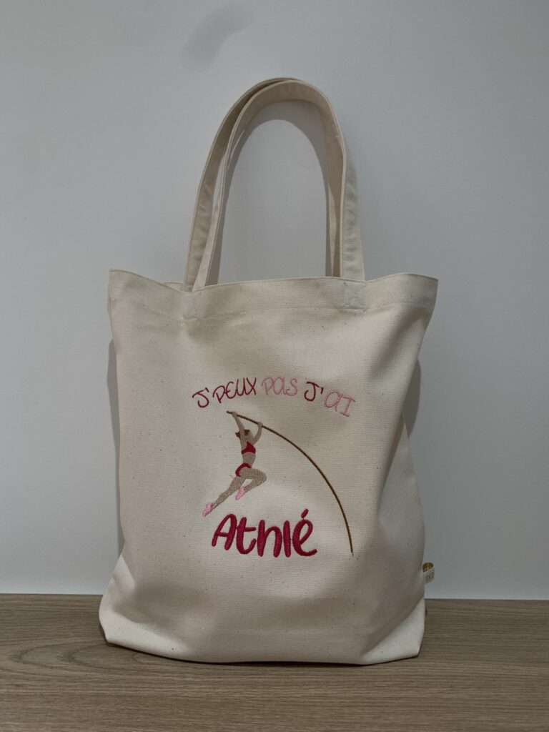 Tote bag maternelle avec prénom brodé — vue alternative