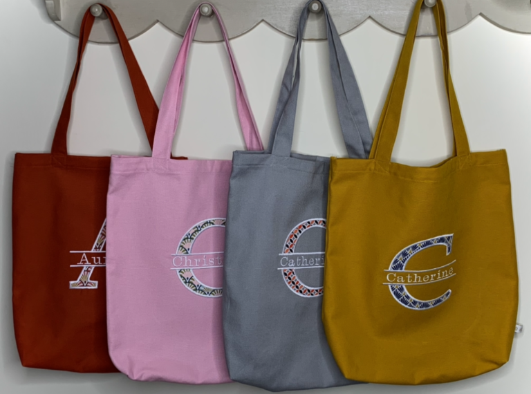 Tote bag maternelle avec prénom brodé