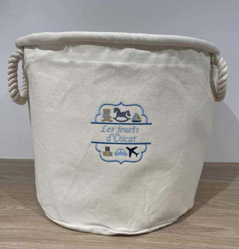 Grand sac de rangement pour jouets personnalisé au prénom
