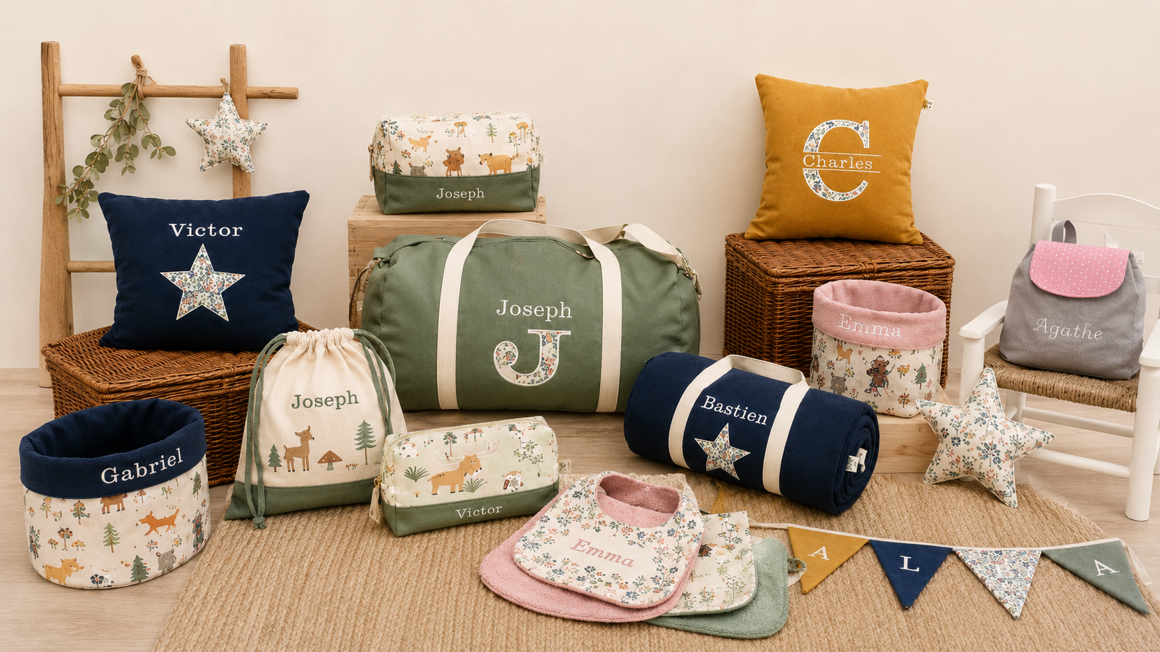 DKO d’Anne So — Cadeau de naissance personnalisé brodé main