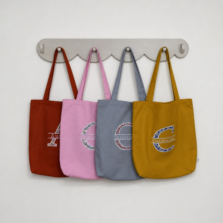 Tote bag maternelle avec prénom brodé
