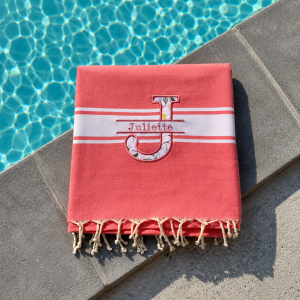 Serviette de plage/bain personnalisée avec prénom (fouta)